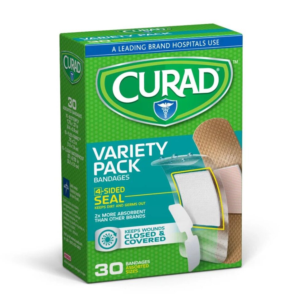 NEW Curad Variety Pack Bandages 4-Sided Seal